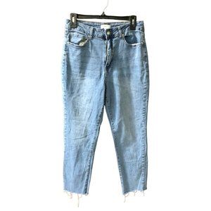 Forever 21 Womens Size 30 Straight Leg Light Wash Jeans Raw Hem Straight Leg